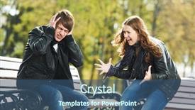  Presentation with people conflict - Presentation theme featuring divorse - relationship problem young people conflict background and a  colored foreground