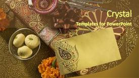  Presentation with diwali - Theme having diwali gift set up background and a tawny brown colored foreground