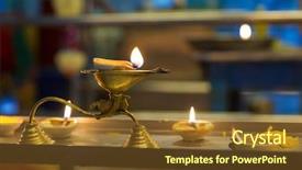  Presentation with oil lamp - Audience pleasing theme consisting of diwali oil lamp in indian backdrop and a tawny brown colored foreground
