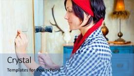  Presentation with diy - Presentation design consisting of diy fashion woman with nail background and a  colored foreground