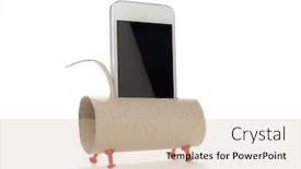  Presentation with speaker - Audience pleasing presentation design consisting of diy-speaker-toilet-paper-roll backdrop and a soft green colored foreground