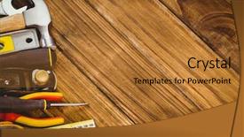  Presentation with diy - Audience pleasing slide deck consisting of diy tools laid out on table shot in studio backdrop and a gold colored foreground