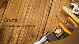  Presentation with diy - Audience pleasing PPT layouts consisting of diy tools laid out on table shot in studio backdrop and a gold colored foreground