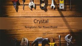  Presentation with diy - Slide deck with diy tools laid out on table shot in studio background and a gold colored foreground