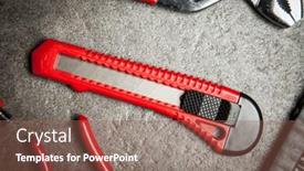  Presentation with diy - PPT layouts having diy tools set - knife background and a violet colored foreground