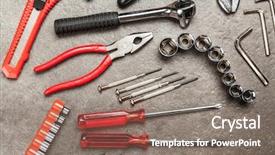  Presentation with power tools - Colorful presentation enhanced with diy tools set backdrop and a violet colored foreground