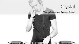  Presentation with work - PPT layouts with dj - dj at work in front background and a light gray colored foreground