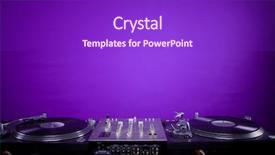  Presentation with equipment - Cool new PPT theme with dj - dj equipment on violet background backdrop and a violet colored foreground
