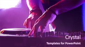  Presentation with tracks - Presentation with dj - dj mixing tracks background and a violet colored foreground