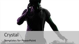  Presentation with silhouette of man worship - Colorful slide set enhanced with dj - one disc jockey man backdrop and a light gray colored foreground