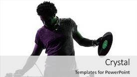  Presentation with silhouette of man worship - Slide deck consisting of dj - one disc jockey man background and a white colored foreground