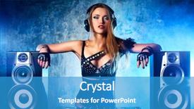  Presentation with speakers - Audience pleasing PPT layouts consisting of dj - young sexy woman dj playing backdrop and a teal colored foreground
