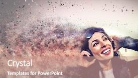  Presentation with club - Amazing presentation theme having dj girl listening to music backdrop and a coral colored foreground