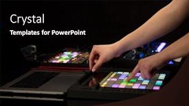  Presentation with music - Slide deck having dj-hand-remixing-music background and a black colored foreground