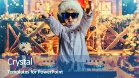  Presentation with party lights - Beautiful PPT layouts featuring kids disco - emotional little boy-dj is having backdrop and a ocean colored foreground