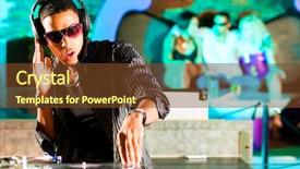 Presentation with night club - Colorful slide deck enhanced with dj night party - black dj in a club backdrop and a tawny brown colored foreground