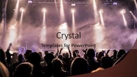  Presentation with concert - Theme having dj night party - cheering crowd at rock concert background and a coral colored foreground