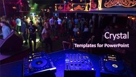  Presentation with equipment - Presentation design featuring dj night party - empty place with equipment background and a wine colored foreground