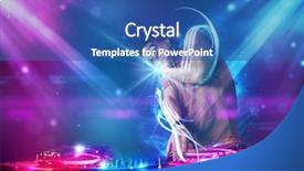  Presentation with music athletes - Theme consisting of dj night party - young energetic dj mixing music background and a ocean colored foreground