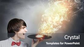  Presentation with role play woman and man - Presentation design featuring dj night party - young handsome man dj holding background and a dark gray colored foreground