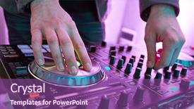  Presentation with music - PPT theme featuring dj plays and mix music background and a violet colored foreground