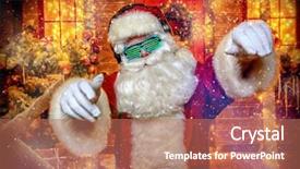  Presentation with party lights - Slides having dj santa claus in luminous background and a coral colored foreground