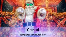  Presentation with party lights - Theme featuring dj santa claus in luminous background and a light blue colored foreground
