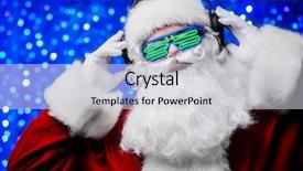  Presentation with luminous - Presentation design consisting of dj santa claus in luminous background and a light gray colored foreground