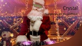  Presentation with party lights - Slides featuring dj santa claus in luminous background and a red colored foreground
