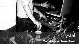  Presentation with night club - Amazing slides having dj spins records backdrop and a dark gray colored foreground