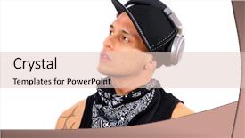  Presentation with young black couples hiking - Presentation theme having dj with headphones in black background and a lemonade colored foreground