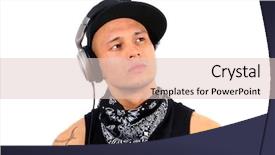  Presentation with black culture - Audience pleasing presentation design consisting of dj with headphones in black backdrop and a  colored foreground