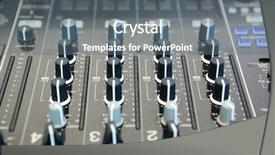  Presentation with music studio - Presentation theme consisting of dj working for a new background and a gray colored foreground