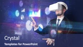  Presentation with elegant - Slide deck with handling 3d reports and chart background and a ocean colored foreground