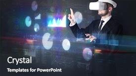  Presentation with elegant - Slide deck featuring handling 3d reports and chart background and a tawny brown colored foreground