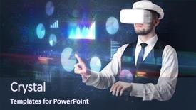  Presentation with elegant - Cool new PPT theme with handling 3d reports and chart backdrop and a ocean colored foreground