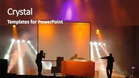  Presentation with performing arts stage - Amazing presentation theme having djs - two mcs performing with one backdrop and a tawny brown colored foreground