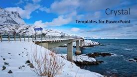  Presentation with bridge - Amazing slide deck having djupfjordbrua-djupfjord-bridge-over backdrop and a teal colored foreground