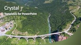  Presentation with long bridge - PPT layouts enhanced with djurdjevica tara bridge is background and a tawny brown colored foreground