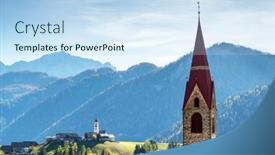  Presentation with catholic - Presentation design having dlijia-da-curt-catholic-church background and a sky blue colored foreground