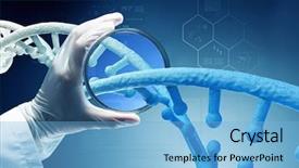  Presentation with biochemistry - Theme with dna - biochemistry research test background and a light blue colored foreground
