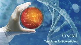  Presentation with biochemistry - Beautiful presentation featuring dna - biochemistry research test backdrop and a ocean colored foreground