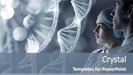  Presentation with biochemistry - Theme consisting of dna - biochemistry scientists at work mixed background and a ocean colored foreground