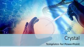  Presentation with test - Slide deck enhanced with dna - close up image of human background and a light blue colored foreground