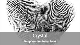  Presentation with fingerprint - Colorful theme enhanced with dna - fingerprint heart isolated on white backdrop and a gray colored foreground