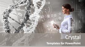  Presentation with biochemistry - Audience pleasing slides consisting of dna - her biochemistry research and discovery backdrop and a gray colored foreground