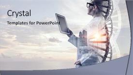  Presentation with medicine - Amazing presentation theme having dna - innovative technologies in science backdrop and a lemonade colored foreground