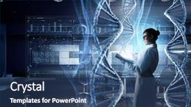  Presentation with medicine - Presentation design consisting of dna - innovative technologies in science background and a ocean colored foreground