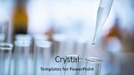  Presentation with test tube laboratory - Slide set consisting of dna - liquid drop from laboratory glass background and a light blue colored foreground