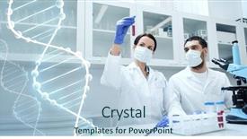  Presentation with test tube laboratory - Colorful slides enhanced with dna - science chemistry technology biology backdrop and a sky blue colored foreground